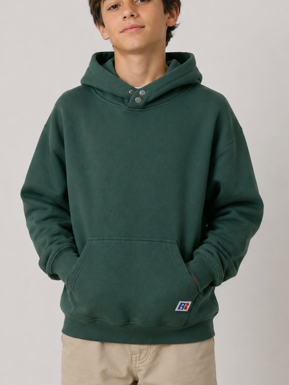 Vintage Russell Athletic Hoodie Youth Small Green 90s Streetwear Made in USA